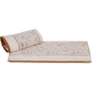 Махровое полотенце с жаккардовым бордюром Hobby Sultan 50x90 Cream (8693675947514) ТОП в Днепре