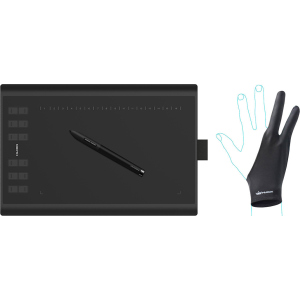 Графічний планшет Huion New 1060 Plus з рукавичкою краща модель в Дніпрі