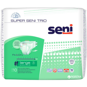Подгузники для взрослых Seni Super Trio Large 10 шт (5900516691714) ТОП в Днепре