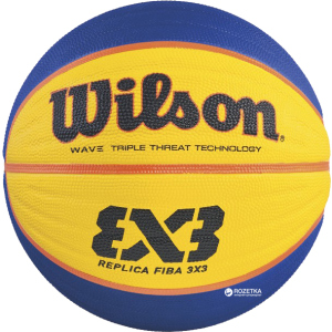 Мяч баскетбольный Wilson FIBA 3X3 Replica Basketball Size 6 SS16 Yellow-Blue (WTB1033XB) рейтинг