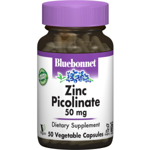 Мінерали Bluebonnet Nutrition Цинк Піколінат 50 мг 50 гелевих капсул (743715007383) рейтинг