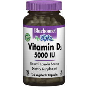 Вітаміни Bluebonnet Nutrition Вітамін D3 5000IU 120 гелевих капсул (743715003699) краща модель в Дніпрі