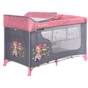 Манеж Lorelli Moonlight 2L pink travelling (MOONLIGHT 2L pink travel) лучшая модель в Днепре