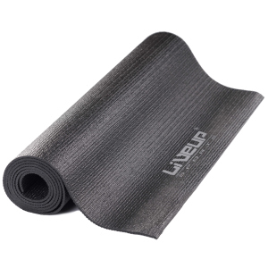 Килимок для йоги LiveUp PVC YOGA MAT 180x61x0.4см Чорний в Дніпрі