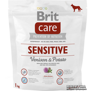 Сухий корм гіпоалергенний з оленіною для собак усіх порід Brit Care Sensitive All Breed 1 кг (8595602510825) краща модель в Дніпрі