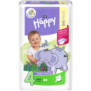 Підгузки дитячі Bella Baby Happy Green Tea 3D Maxi 8-18 кг 66 шт (5900516602888) в Дніпрі