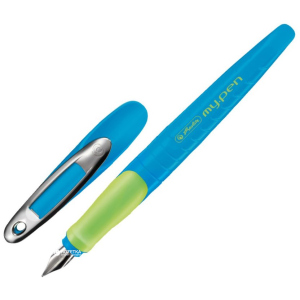 Ручка перьевая для правши Herlitz My.Pen Blue-Neon Синяя Голубой корпус (10999761) лучшая модель в Днепре