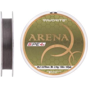 Шнур Favorite Arena PE 4x 150 м # 0.2/0.076 мм 2.1 кг Сріблястий (16931089) краща модель в Дніпрі