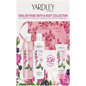 Набір для жінок Yardley English Rose Bath &amp; Body with Apron + троянда косметичка (5056179301870) ТОП в Дніпрі