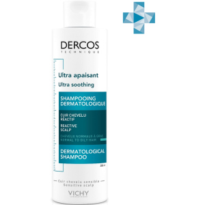 Заспокійливий шампунь Vichy Dercos для чутливої ​​шкіри голови, для нормального та жирного волосся 200 мл (3337875485128) ТОП в Дніпрі