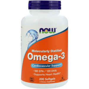 Жирні кислоти Now Foods Омега-3 1000 мг 200 желатинових капсул (733739016522) краща модель в Дніпрі