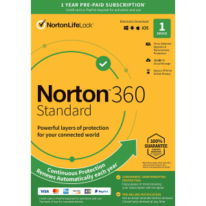 Антивірус Norton 360 Standard 10GB для 1 ПК на 1 рік ESD-електронний ключ у конверті (21409591) рейтинг