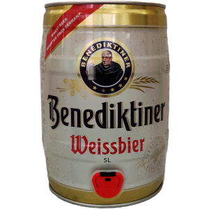 Пиво Benedektiner пшеничне світле нефільтроване 5.4% 5 л (4052179000390) краща модель в Дніпрі