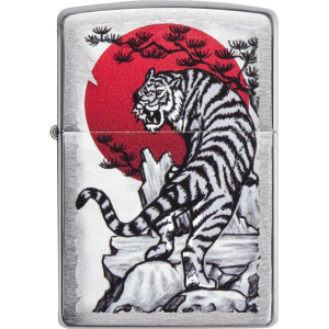 Запальничка Zippo 200 Asian Tiger Design Срібляста (Zippo 29889) краща модель в Дніпрі