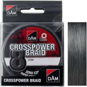 Шнур DAM Crosspower 8-Braid 150 м 0.17 мм 11.3 кг Темно-сірий (66589) в Дніпрі