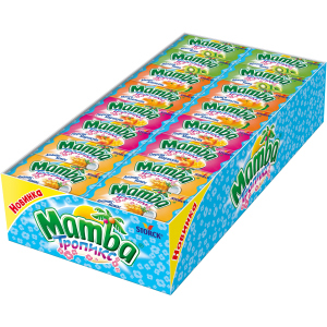 Упаковка жувальних цукерок Mamba Тропікс 48 шт х 26.5 г (4014400111552) краща модель в Дніпрі