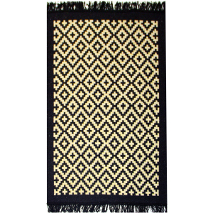 Килим IzziHome Lara LR01 Siyah Sari 80 x 125 (2200000552365) краща модель в Дніпрі