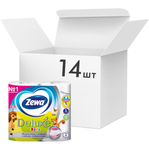 Упаковка туалетного паперу Zewa Kids тришаровий 14 шт по 4 рулони (7322540606225) в Дніпрі