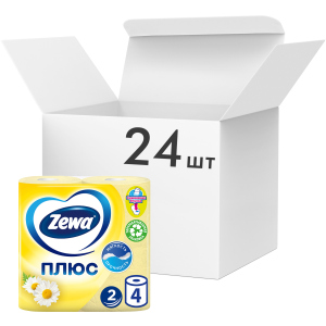 Упаковка туалетной бумаги Zewa Плюс двухслойной аромат Ромашки 24 шт по 4 рулона (4605331031301) лучшая модель в Днепре
