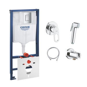 Комплект Grohe инсталляция Rapid SL 38772001 + набор для гигиенического душа со смесителем BauLoop 111042 лучшая модель в Днепре