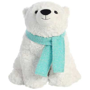 М'яка іграшка Aurora Ведмідь полярний з шарфом 25 см (151214A) (092943121409)