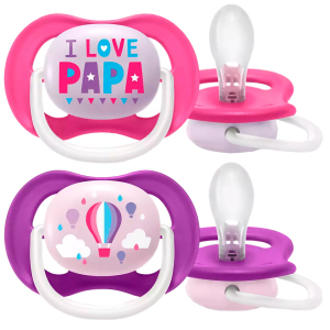 Пустушка ортодонтична Philips Avent Ultra Air I love... для дівчаток 6-18 місяців (8710103949299) в Дніпрі