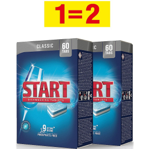 Таблетки для посудомийної машини Start Classic 60 шт + 60 шт (0501081800046) ТОП в Дніпрі