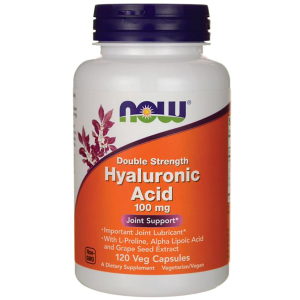 Витамины Now Foods Hyaluronic ACID 100 мг 120 веган капсул (733739031518) ТОП в Днепре