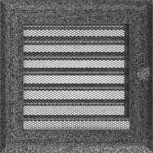 Вентиляційна решітка Kratki Oskar чорно-срібна з жалюзями 17x17 надежный