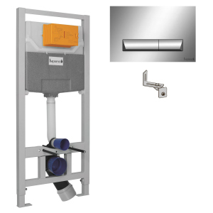 IMPRESE комплект інсталяції для унітазу 3в1 (інсталяція, кріплення, клавіша хром PAN) краща модель в Дніпрі