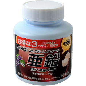 Вітаміни Orihiro Цинк 180 жувальних таблеток (4971493104901) надійний