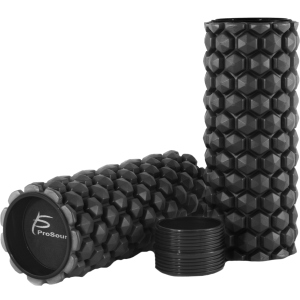 Ролик масажний профільований ProSource 2-в-1 HEXA Massage Roller 61/30 x 12.7 см Чорний (ps-2160-hex-lmr-black) в Дніпрі