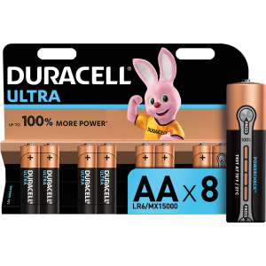 Лужні батареї Duracell Ultra Power AA 1.5В LR6 8 шт (5000394063051) в Дніпрі