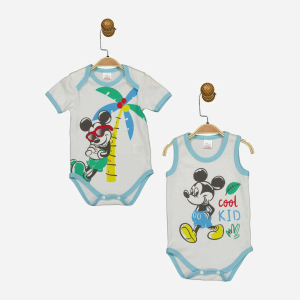 Боді Disney Mickey Mouse MC17247 62-68 см 2 шт Біло-блакитне (8691109874825)