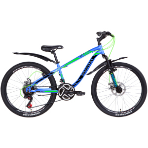 Велосипед Discovery FLIPPER AM DD 24" 13" 2021 Синьо-зелений з чорним (RET-DIS-24-049) ТОП в Дніпрі