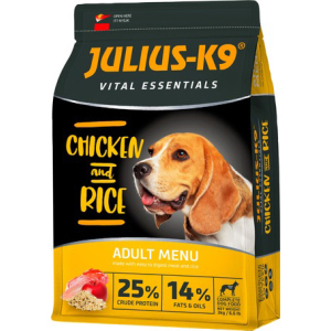 купити Сухий корм для дорослих собак вищої якості Julius-K9 CHICKEN and RICE Adult Menu З птахом та рисом 3 кг