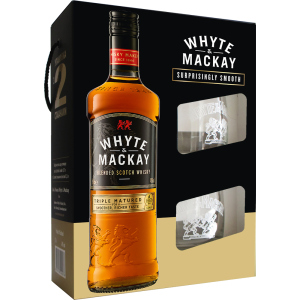 Віскі Whyte&Mackay 0.7 л 40% + 2 келихи (4820196540076) краща модель в Дніпрі