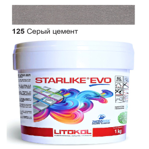 Епоксидне затирання Litokol Starlike EVO 125 Сірий цемент (сіра) 1кг