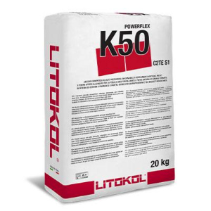 Клей на цементной основе Litokol POWERFLEX K50 20кг (K50G0020) Серый ТОП в Днепре