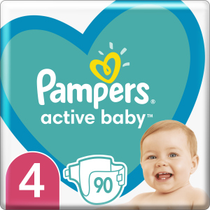 Підгузки Pampers Active Baby Розмір 4 (Maxi) 9-14 кг 90 шт (8001090950376) в Дніпрі