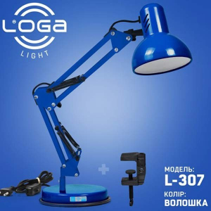 Настольная лампа-пантограф LOGA light L-302 синяя (Василёк) Е27 ТОП в Днепре