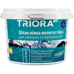 Шпаклівка вологостійка TRIORA Акрилова 8 кг Біла (4823048024489) в Дніпрі