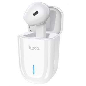 Bluetooth гарнитура HOCO wireless headset (with charging case) |3h, BT5.0, Touch|white ТОП в Днепре