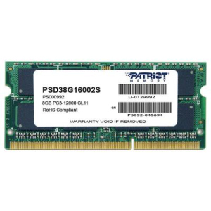 Модуль для ноутбука SoDIMM DDR3 8GB 1600 MHz Patriot (PSD38G16002S) надійний