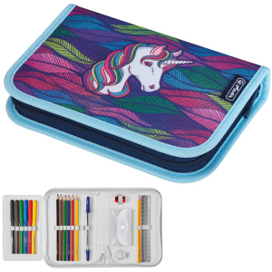 Пенал з наповненням 19 предметів Herlitz Rainbow Unicorn Райдужний Єдиноріг (50032891U) ТОП в Дніпрі