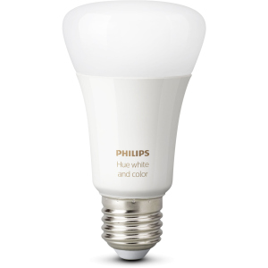 Розумна лампа Philips Hue Single Bulb E27, 9W(60Вт), 2000K-6500K, Color, Bluetooth, димована (929002216824) краща модель в Дніпрі