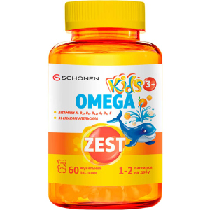 Зест ZEST Kids Omega Витамины №60 жевательных пластинок (000001226) ТОП в Днепре