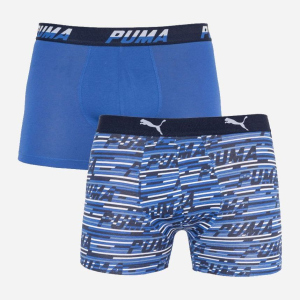 Набір трусів Puma Logo Aop Boxer 2P 501003001-010 2 шт L Синій з білим (8718824805306) ТОП в Дніпрі