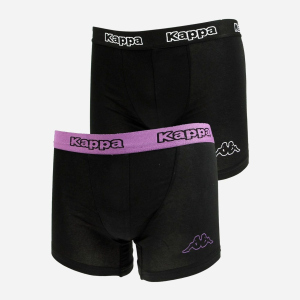 Труси-шорти Kappa Boxers 2-Pack 304JB30-988 L 2 шт Black/Violet-Dewberry (8002390511472) краща модель в Дніпрі