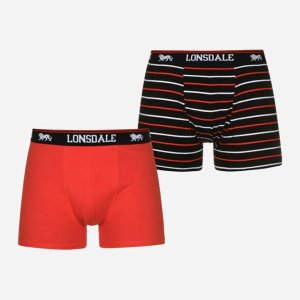 Труси-шорти Lonsdale 422011-50 M 2 шт Black/RedStrp